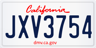 CA license plate JXV3754