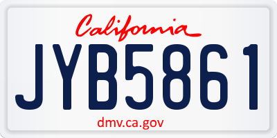 CA license plate JYB5861