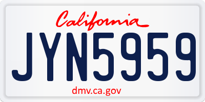 CA license plate JYN5959