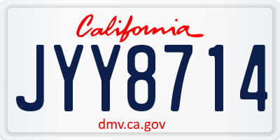 CA license plate JYY8714