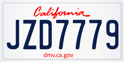 CA license plate JZD7779