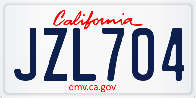 CA license plate JZL704