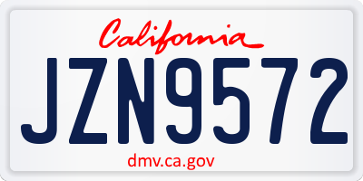 CA license plate JZN9572