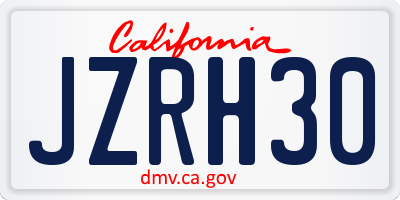 CA license plate JZRH30