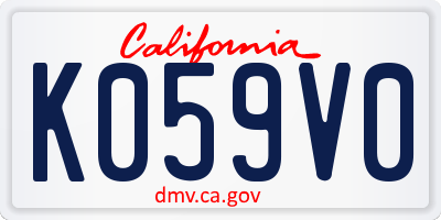 CA license plate K059V0