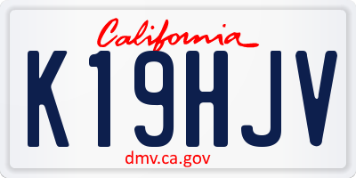 CA license plate K19HJV