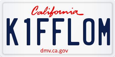 CA license plate K1FFLOM