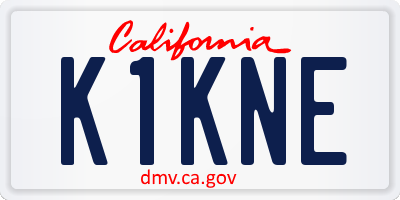 CA license plate K1KNE