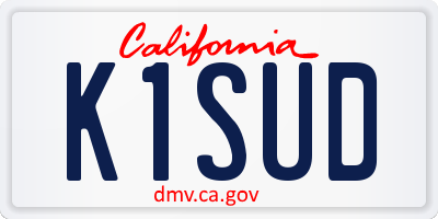 CA license plate K1SUD