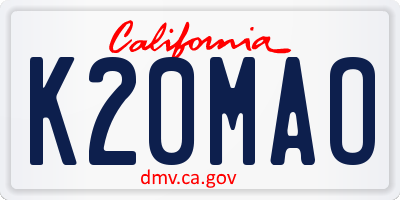 CA license plate K20MAO