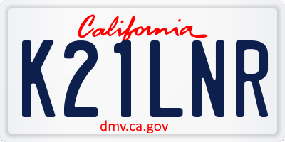 CA license plate K21LNR