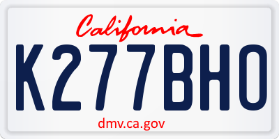 CA license plate K277BHO