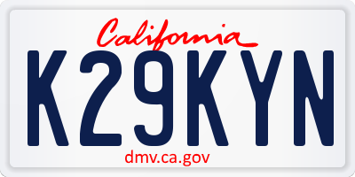 CA license plate K29KYN