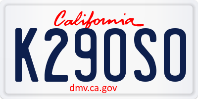 CA license plate K29OSO