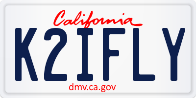 CA license plate K2IFLY