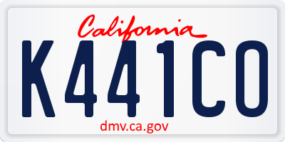 CA license plate K441CO