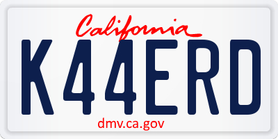 CA license plate K44ERD