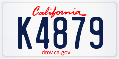 CA license plate K4879