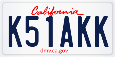 CA license plate K51AKK