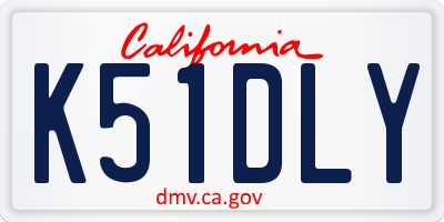 CA license plate K51DLY