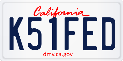 CA license plate K51FED