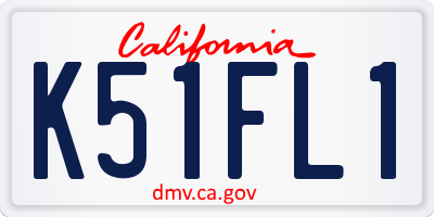 CA license plate K51FL1