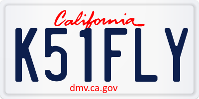 CA license plate K51FLY