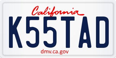 CA license plate K55TAD