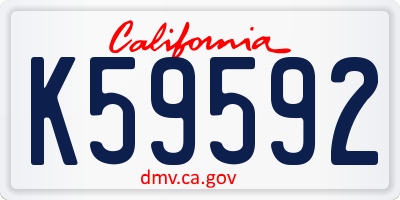 CA license plate K59592