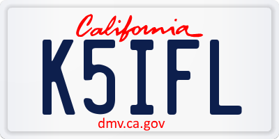 CA license plate K5IFL