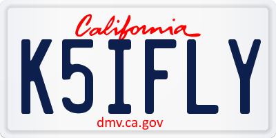 CA license plate K5IFLY