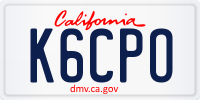 CA license plate K6CPO