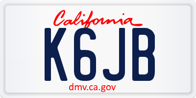 CA license plate K6JB