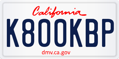 CA license plate K800KBP