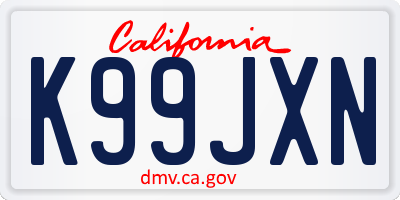 CA license plate K99JXN