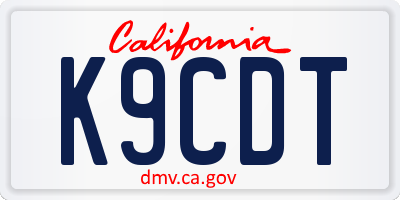 CA license plate K9CDT