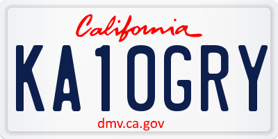 CA license plate KA10GRY