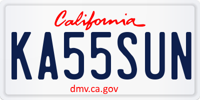 CA license plate KA55SUN