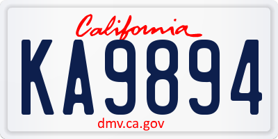 CA license plate KA9894