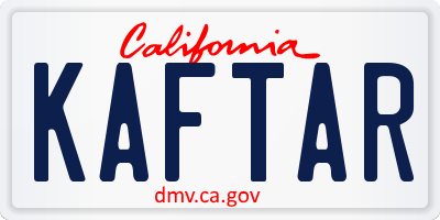 CA license plate KAFTAR