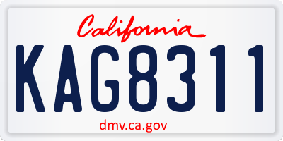 CA license plate KAG8311