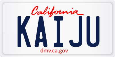 CA license plate KAIJU