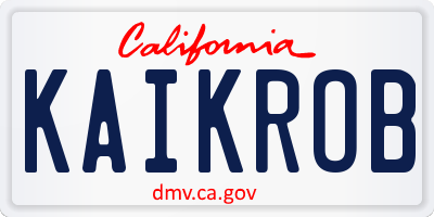 CA license plate KAIKROB