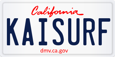 CA license plate KAISURF