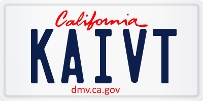 CA license plate KAIVT