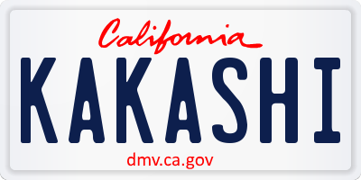 CA license plate KAKASHI