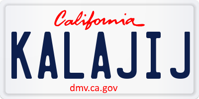 CA license plate KALAJIJ