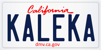 CA license plate KALEKA