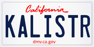 CA license plate KALISTR