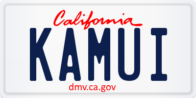 CA license plate KAMUI